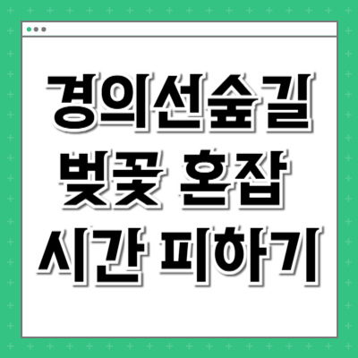 경의선숲길 벚꽃 혼잡 시간 피하기