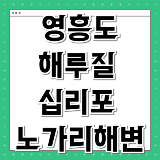 영흥도 해루질 십리포 노가리해변 용담 포인트 차이