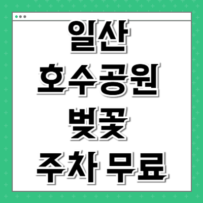 일산 호수공원 벚꽃 주차 무료