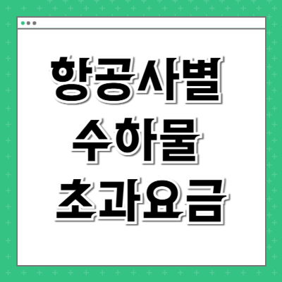 항공사별 수하물 초과요금