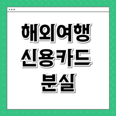 해외여행 신용카드 분실